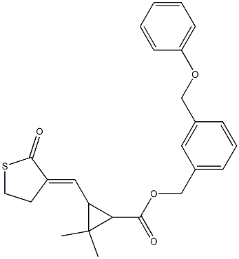 3-[[(3E)-2-Oxothiolan-3-ylidene]methyl]-2,2-dimethylcyclopropanecarboxylic acid 3-(phenoxymethyl)benzyl ester Structure