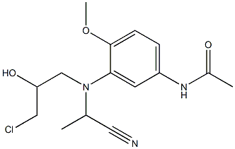 3'-[N-(1-Cyanoethyl)-N-(3-chloro-2-hydroxypropyl)amino]-4'-methoxyacetanilide 구조식 이미지