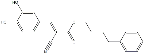 (E)-2-Cyano-3-(3,4-dihydroxyphenyl)acrylic acid 4-phenylbutyl ester Structure