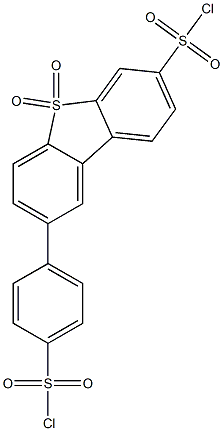 [2-[4-(Chlorosulfonyl)phenyl]dibenzothiophene-7-sulfonic acid chloride]5,5-dioxide 구조식 이미지