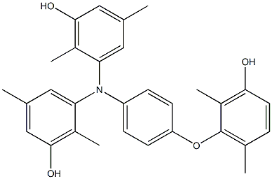 N,N-Bis(3-hydroxy-2,5-dimethylphenyl)-4-(3-hydroxy-2,6-dimethylphenoxy)benzenamine 구조식 이미지