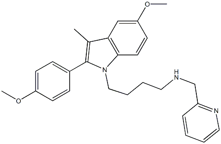 5-Methoxy-2-(4-methoxyphenyl)-3-methyl-1-[4-[(2-pyridinylmethyl)amino]butyl]-1H-indole Structure