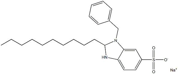 1-Benzyl-2-decyl-2,3-dihydro-1H-benzimidazole-6-sulfonic acid sodium salt Structure