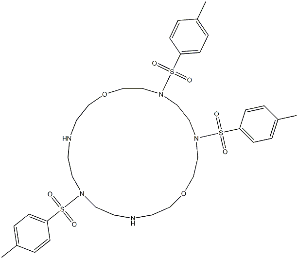 4,7,16-Tris[(4-methylphenyl)sulfonyl]-1,10-dioxa-4,7,13,16,19-pentaazacyclohenicosane 구조식 이미지