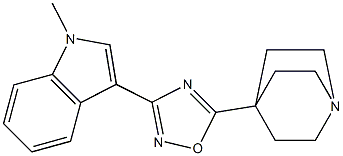 3-[5-(1-Azabicyclo[2.2.2]octan-4-yl)-1,2,4-oxadiazol-3-yl]-1-methyl-1H-indole 구조식 이미지