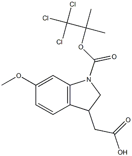 2,3-Dihydro-1-(2,2,2-trichloro-1,1-dimethylethoxycarbonyl)-6-methoxy-1H-indole-3-acetic acid Structure