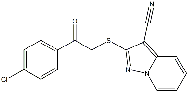 2-[[(4-Chlorophenylcarbonyl)methyl]thio]-pyrazolo[1,5-a]pyridine-3-carbonitrile 구조식 이미지