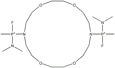 (1,10-Diaza-4,7,13,16-tetraoxacyclooctadecane-1,10-diyl)bis[fluoro(methyl)(dimethylamino)phosphonium] 구조식 이미지