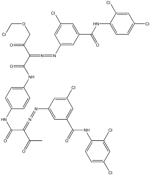 3,3'-[2-(Chloromethyloxy)-1,4-phenylenebis[iminocarbonyl(acetylmethylene)azo]]bis[N-(2,4-dichlorophenyl)-5-chlorobenzamide] 구조식 이미지