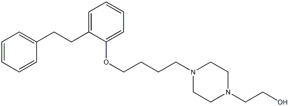 1-[4-[2-(2-Phenylethyl)phenoxy]butyl]-4-(2-hydroxyethyl)piperazine 구조식 이미지