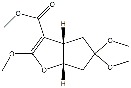 (3aS,6aS)-3a,5,6,6a-Tetrahydro-2,5,5-trimethoxy-4H-cyclopenta[b]furan-3-carboxylic acid methyl ester 구조식 이미지