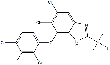 5,6-Dichloro-7-(2,3,4-trichlorophenoxy)-2-trifluoromethyl-1H-benzimidazole 구조식 이미지