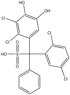 (2,5-Dichlorophenyl)(2,3-dichloro-4,5-dihydroxyphenyl)phenylmethanesulfonic acid 구조식 이미지