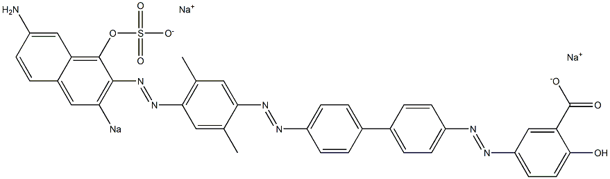 5-[[4'-[[4-[(7-Amino-1-hydroxy-3-sodiosulfo-2-naphthalenyl)azo]-2,5-dimethylphenyl]azo]-1,1'-biphenyl-4-yl]azo]-2-hydroxybenzoic acid sodium salt Structure