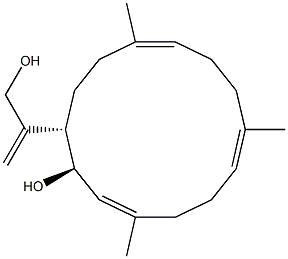 (1E,3R,4S,7E,11E)-1,7,11-Trimethyl-4-(1-methylene-2-hydroxyethyl)cyclotetradeca-1,7,11-trien-3-ol Structure