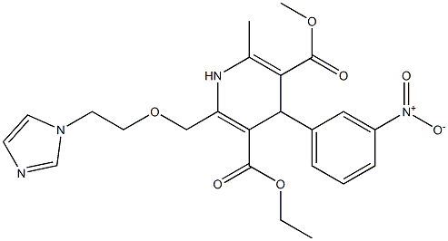 6-(2-(1H-Imidazol-1-yl)ethoxymethyl)-4-(3-nitrophenyl)-2-methyl-1,4-dihydropyridine-3,5-dicarboxylic acid 3-methyl 5-ethyl ester 구조식 이미지