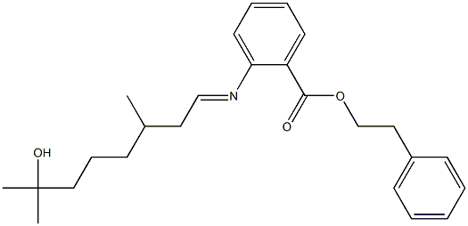 2-(3,7-Dimethyl-7-hydroxyoctylideneamino)benzoic acid phenethyl ester Structure