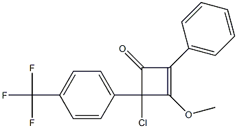 2-Phenyl-4-[4-(trifluoromethyl)phenyl]-4-chloro-3-methoxycyclobuta-2-en-1-one 구조식 이미지