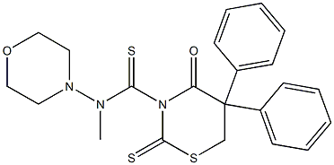 N-Morpholino-N-methyl-5,6-dihydro-4-oxo-5,5-diphenyl-2-thioxo-4H-1,3-thiazine-3(2H)-carbothioamide Structure