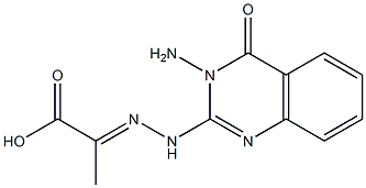 2-[2-[(3-Amino-3,4-dihydro-4-oxoquinazolin)-2-yl]hydrazono]propionic acid 구조식 이미지