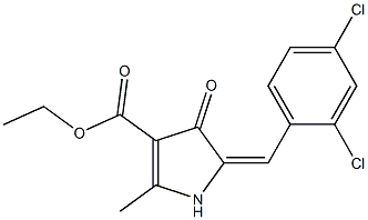 2-Methyl-4-oxo-5-(2,4-dichlorobenzylidene)-2-pyrroline-3-carboxylic acid ethyl ester Structure