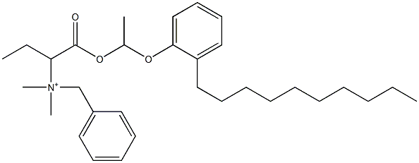 N,N-Dimethyl-N-benzyl-N-[1-[[1-(2-decylphenyloxy)ethyl]oxycarbonyl]propyl]aminium 구조식 이미지