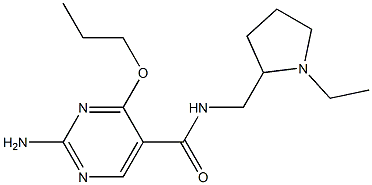 2-Amino-N-[(1-ethyl-2-pyrrolidinyl)methyl]-4-propoxy-5-pyrimidinecarboxamide Structure