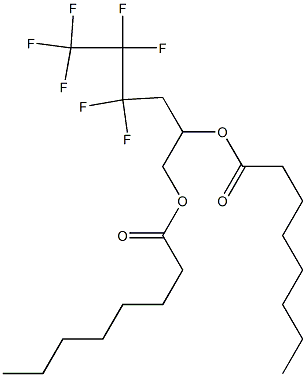 Dioctanoic acid 4,4,5,5,6,6,6-heptafluoro-1,2-hexanediyl ester 구조식 이미지
