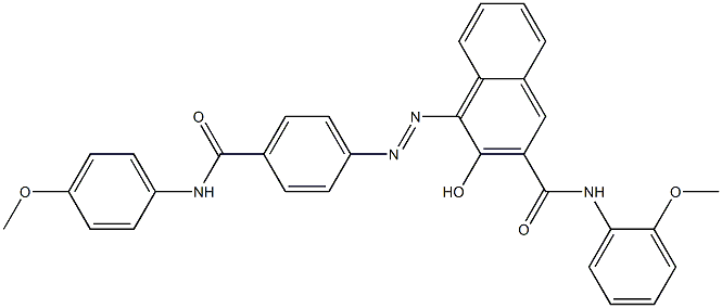 4-[[4-[[(4-Methoxyphenyl)amino]carbonyl]phenyl]azo]-3-hydroxy-N-(2-methoxyphenyl)-2-naphthalenecarboxamide 구조식 이미지