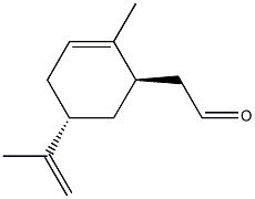 (-)-2-[(1R,3R)-3-(1-Methylethenyl)-6-methyl-5-cyclohexenyl]acetaldehyde 구조식 이미지