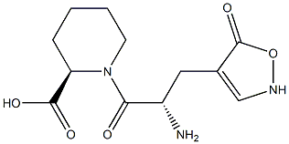 (2R)-1-[(S)-2-Amino-3-[(2,5-dihydro-5-oxoisoxazol)-4-yl]propanoyl]piperidine-2-carboxylic acid Structure