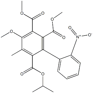 3-Methyl-5-(methoxycarbonyl)methyloxy-6-methoxycarbonyl-2'-nitro-1,1'-biphenyl-2-carboxylic acid isopropyl ester 구조식 이미지