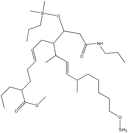 (5Z,8R,10E)-8-[(1R)-1-(Dimethylpropylsiloxy)-2-(N-propylcarbamoyl)ethyl]-9,12-dimethylpropylsiloxy-5,10-heptadecadienoic acid methyl ester 구조식 이미지