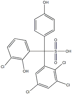 (3-Chloro-2-hydroxyphenyl)(2,3,5-trichlorophenyl)(4-hydroxyphenyl)methanesulfonic acid 구조식 이미지