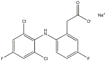 5-Fluoro-2-(2,6-dichloro-4-fluorophenylamino)benzeneacetic acid sodium salt Structure