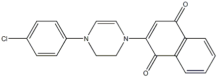 2-[(4-(4-Chlorophenyl)-1,2,3,4-tetrahydropyrazin)-1-yl]-1,4-naphthoquinone 구조식 이미지