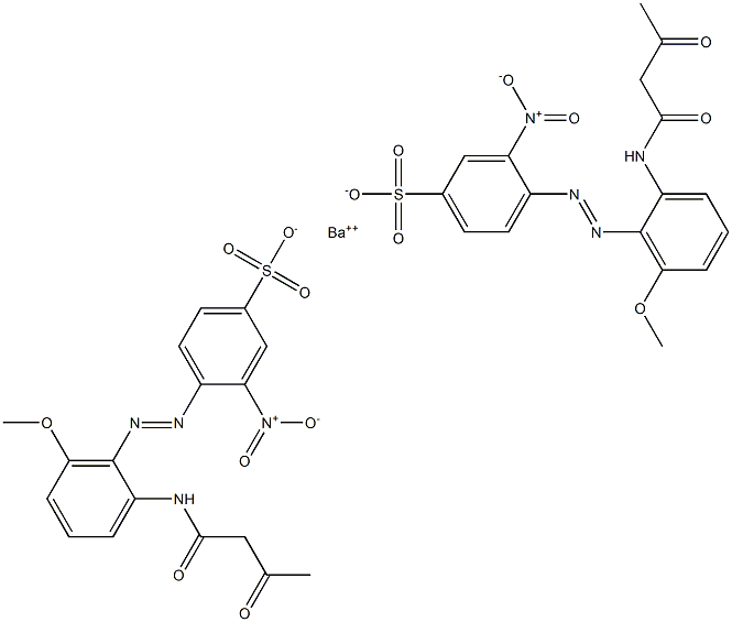 Bis[4-[2-(1,3-dioxobutylamino)-6-methoxyphenylazo]-3-nitrobenzenesulfonic acid]barium salt 구조식 이미지