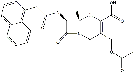 (7R)-7-[[(1-Naphtylmethyl)carbonyl]amino]-3-[(acetyloxy)methyl]cepham-3-ene-4-carboxylic acid 구조식 이미지