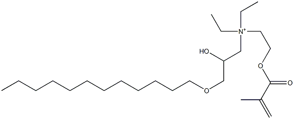 3-(Dodecyloxy)-N,N-diethyl-2-hydroxy-N-[2-[(2-methyl-1-oxo-2-propenyl)oxy]ethyl]-1-propanaminium 구조식 이미지