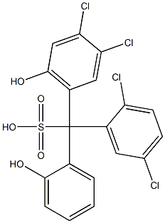 (2,5-Dichlorophenyl)(3,4-dichloro-6-hydroxyphenyl)(2-hydroxyphenyl)methanesulfonic acid 구조식 이미지