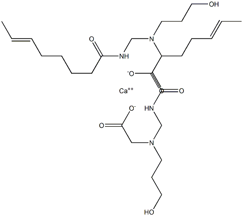 Bis[N-(3-hydroxypropyl)-N-(6-octenoylaminomethyl)glycine]calcium salt Structure