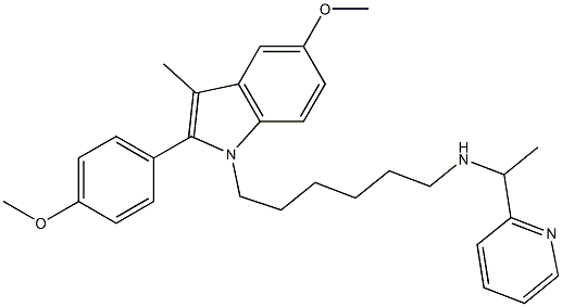 5-Methoxy-2-(4-methoxyphenyl)-3-methyl-1-[6-[1-(2-pyridinyl)ethylamino]hexyl]-1H-indole Structure