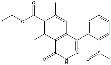 1-(2-Methylsulfinylphenyl)-3,4-dihydro-4-oxo-5,7-dimethylphthalazine-6-carboxylic acid ethyl ester 구조식 이미지