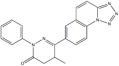 1-Phenyl-4,5-dihydro-4-methyl-3-(tetrazolo[1,5-a]quinolin-7-yl)pyridazin-6(1H)-one 구조식 이미지