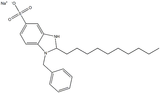 1-Benzyl-2-decyl-2,3-dihydro-1H-benzimidazole-5-sulfonic acid sodium salt Structure