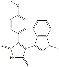 3-(4-Methoxyphenyl)-4-(1-methyl-1H-indole-3-yl)-3-pyrroline-2,5-dione 구조식 이미지