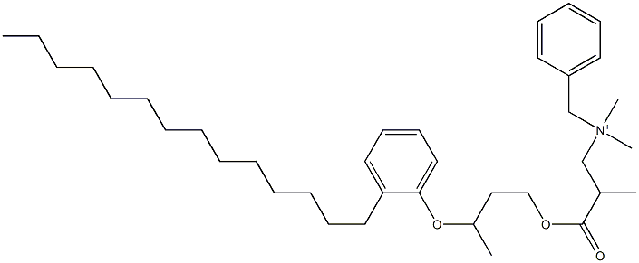 N,N-Dimethyl-N-benzyl-N-[2-[[3-(2-tetradecylphenyloxy)butyl]oxycarbonyl]propyl]aminium 구조식 이미지