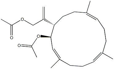 (1E,3R,4S,7E,11E)-1,7,11-Trimethyl-3-acetoxy-4-[1-(acetoxymethyl)ethenyl]cyclotetradeca-1,7,11-triene 구조식 이미지