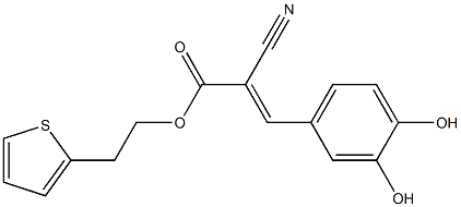 2-Cyano-3-(3,4-dihydroxyphenyl)propenoic acid 2-(2-thienyl)ethyl ester Structure