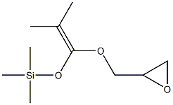 2-Methyl-1-(trimethylsilyloxy)-1-(oxiran-2-ylmethoxy)-1-propene 구조식 이미지